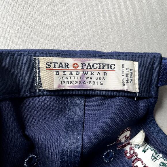 Vintage Alaska Hat Cap Strapback Navy Blue Glacier Bay National Park Nature 90s - Picture 7 of 7